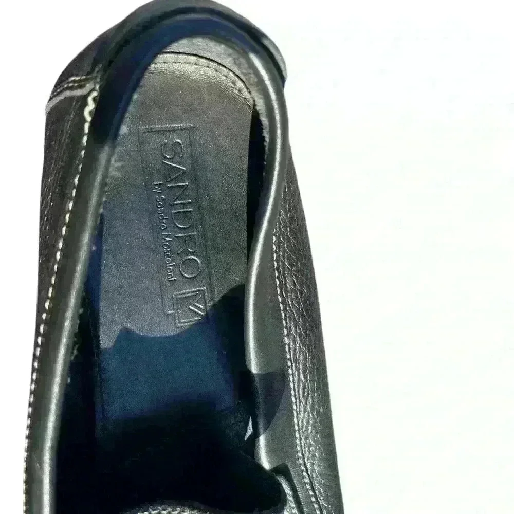 Sandro Moscoloni Segovia Pebble Leather Loafer Driving Shoes Mens 11 D Black